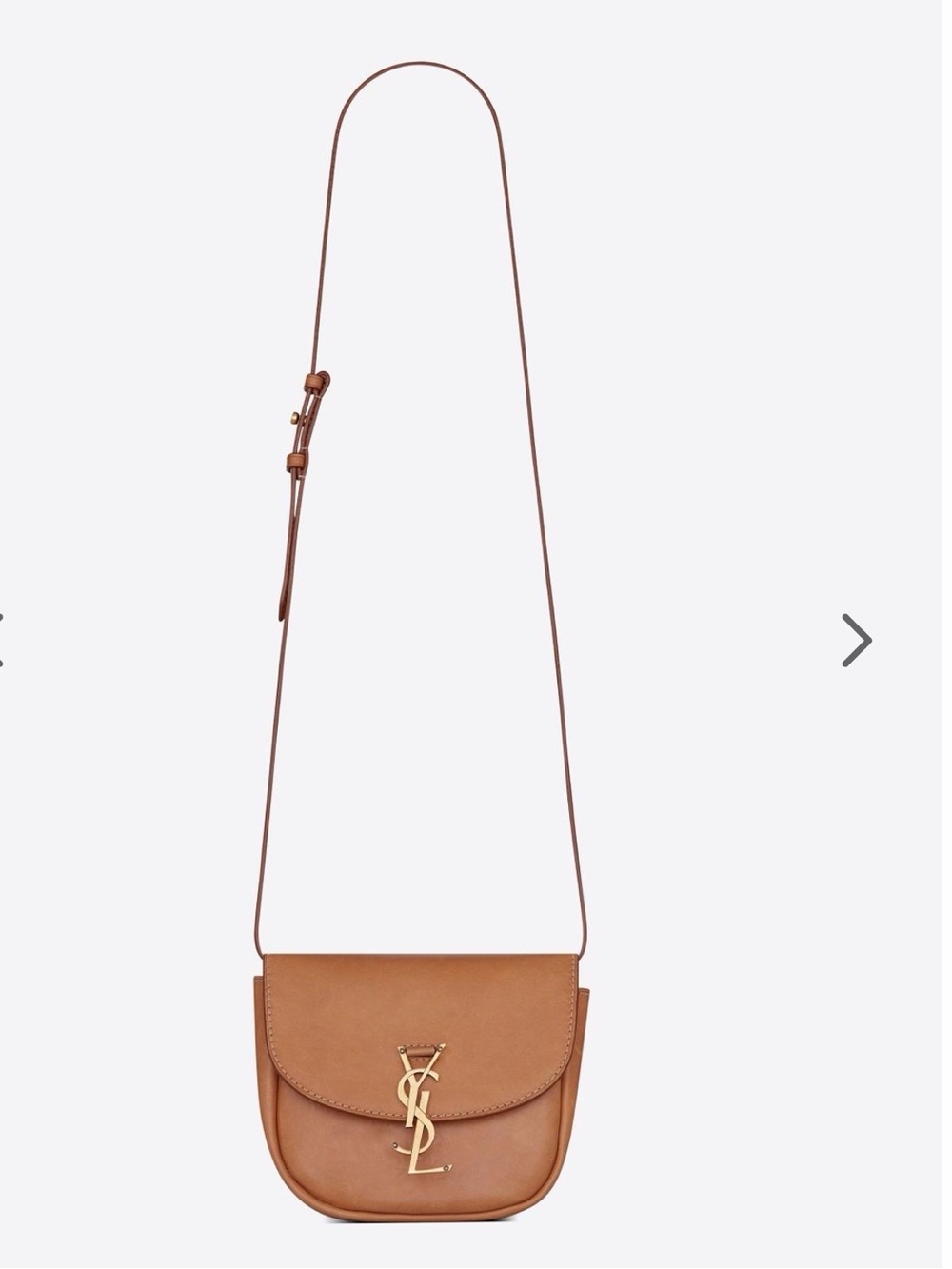 Yves Saint Laurent Brown Leather Crossbody with Gold YSL Logo